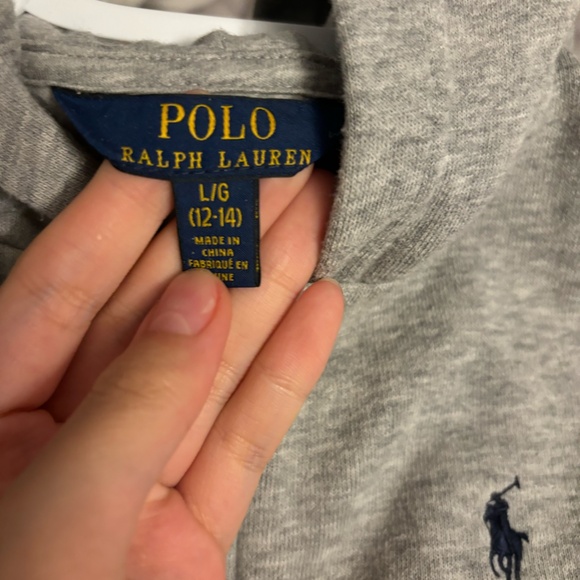 Ralph Lauren polo grey and blue kids zip up hoodie - Picture 3 of 3